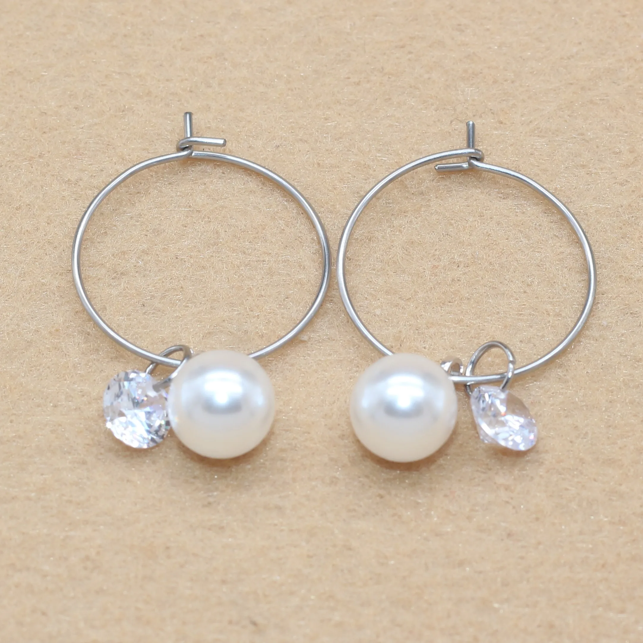 Женские серьги с жемчугом и фианитами AAA|Серьги-подвески| |