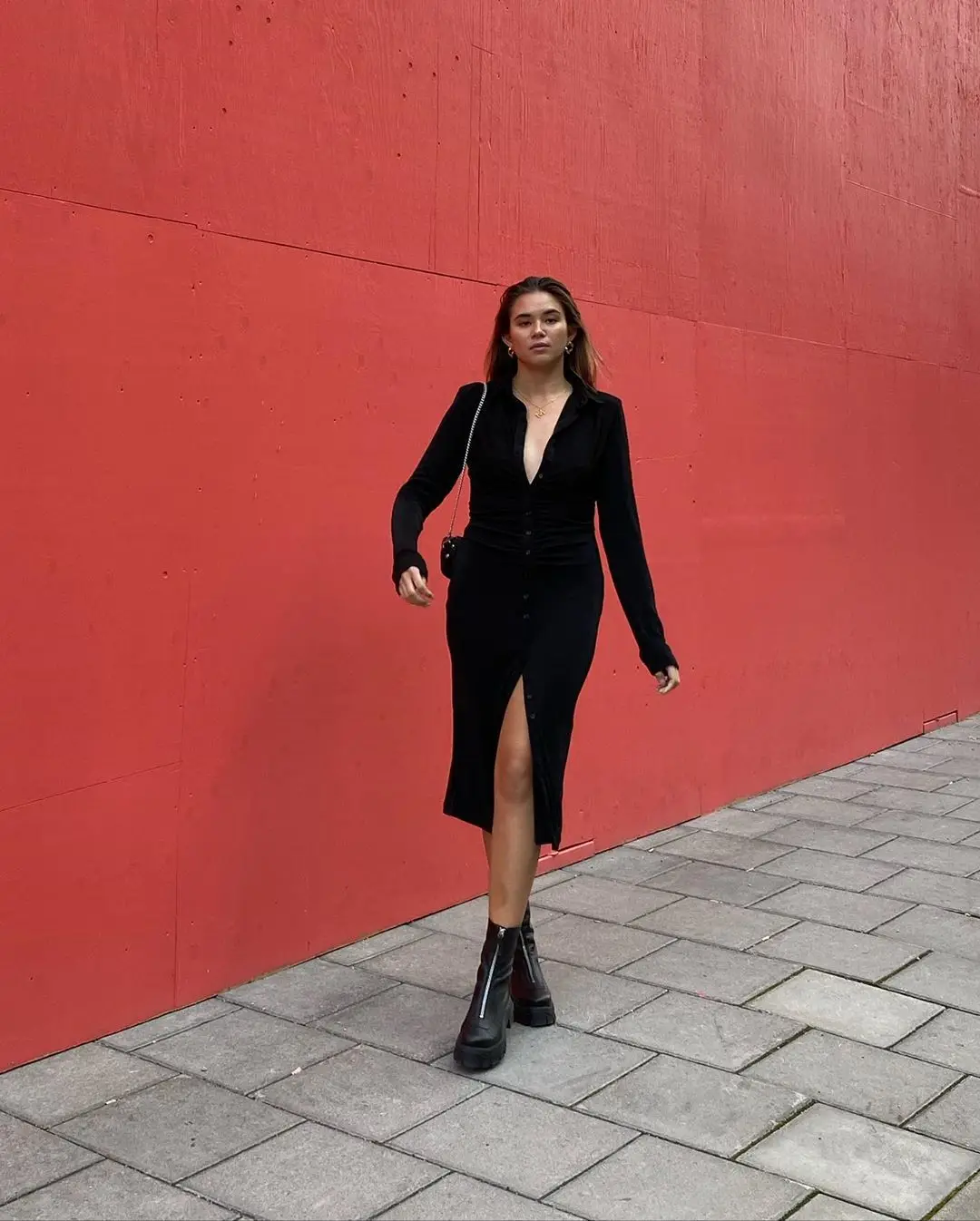 

GIYU Nightclub Collar Ladies Shirt Dress Club Party Long Sleeve Fashion Pleated Button Mini Dress Holiday 2021 Spring Streetwear