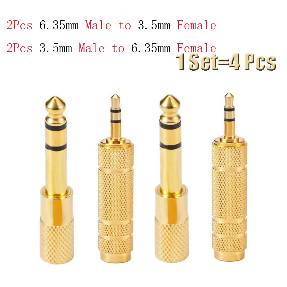 4Pcs 6.35mm Стерео 3,5mm 1/8in Наушники разъем DIY Мужской Аудио разъем Паяные соединители для компьютеров ноутбуков Планшеты MP3 - Цвет: 4Pcs 6.35mm