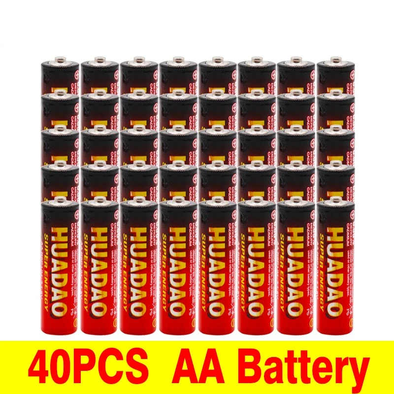 40 шт HUADAO Щелочная сухая батарея AA 1 5 V Baterias для камеры кальятора будильника мыши