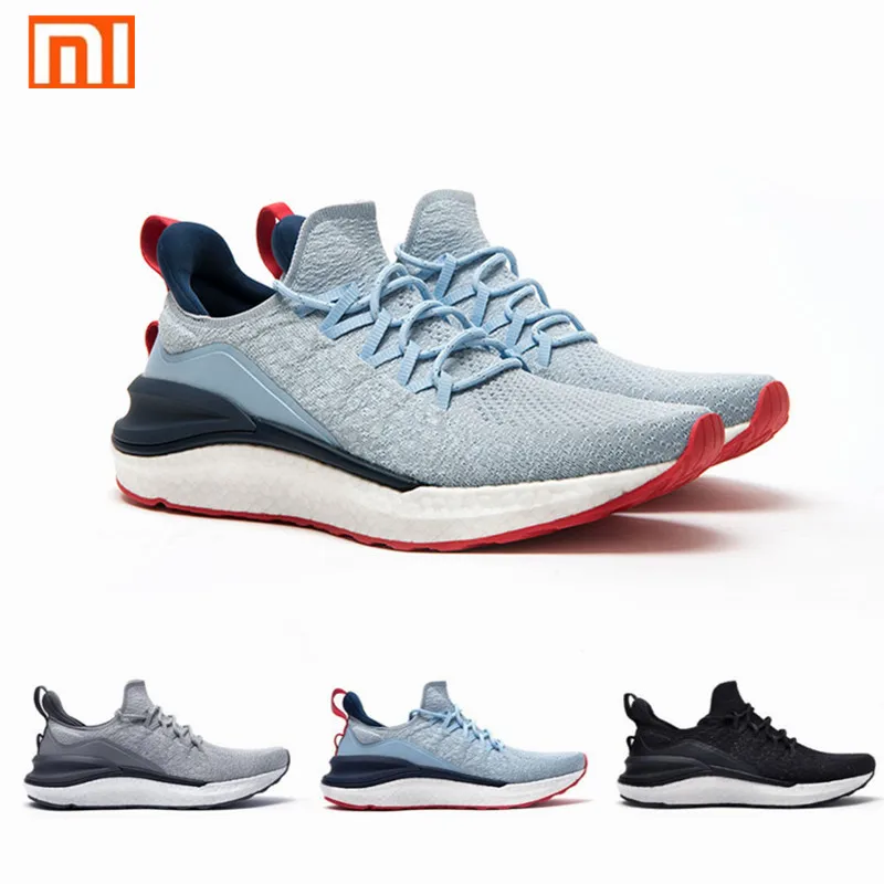 

Новинка спортивная обувь Xiaomi Mijia 4 легкие вентилируемые эластичные вязаные кроссовки дышащие освежающие Городские кроссовки для бега для м...