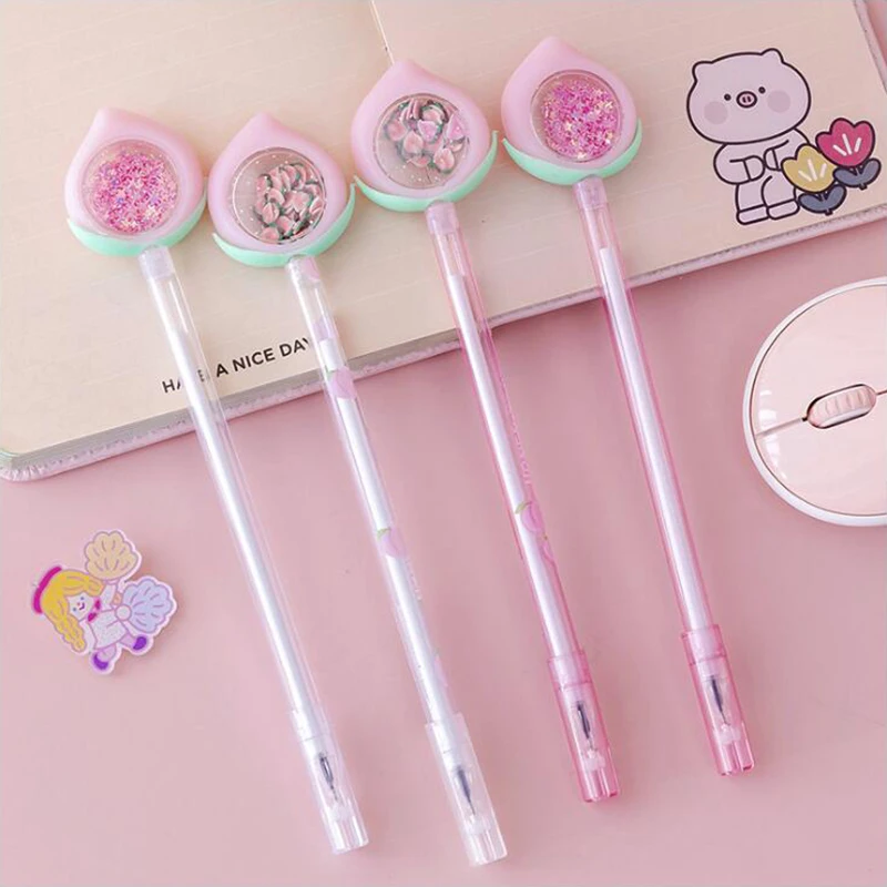 

1PCS Juicy Peach Series Gel Pen Black Blue Ink Needle Tip 0.5mm Writting Plastic Color Pen Office Stationery School Supplies