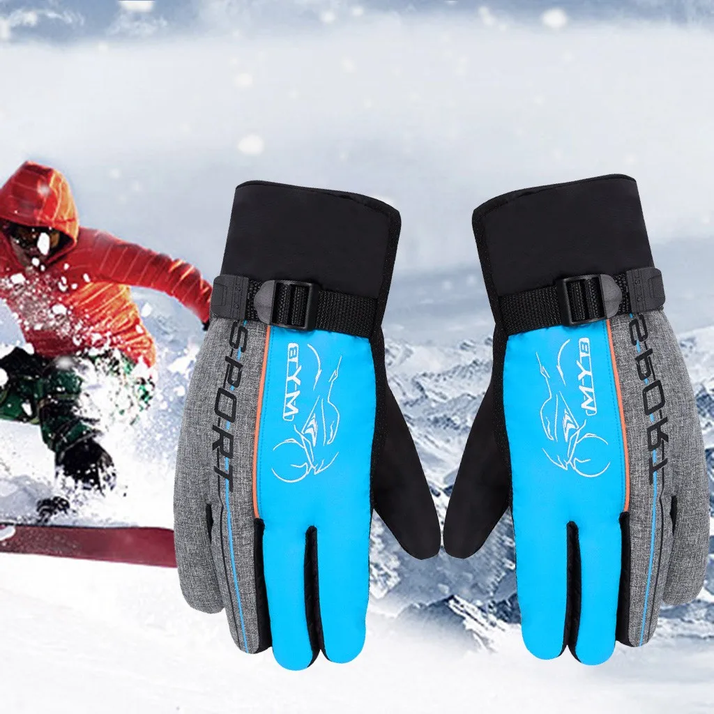 Зимние лыжные перчатки мужские плюс бархатные утолщенные холодные и