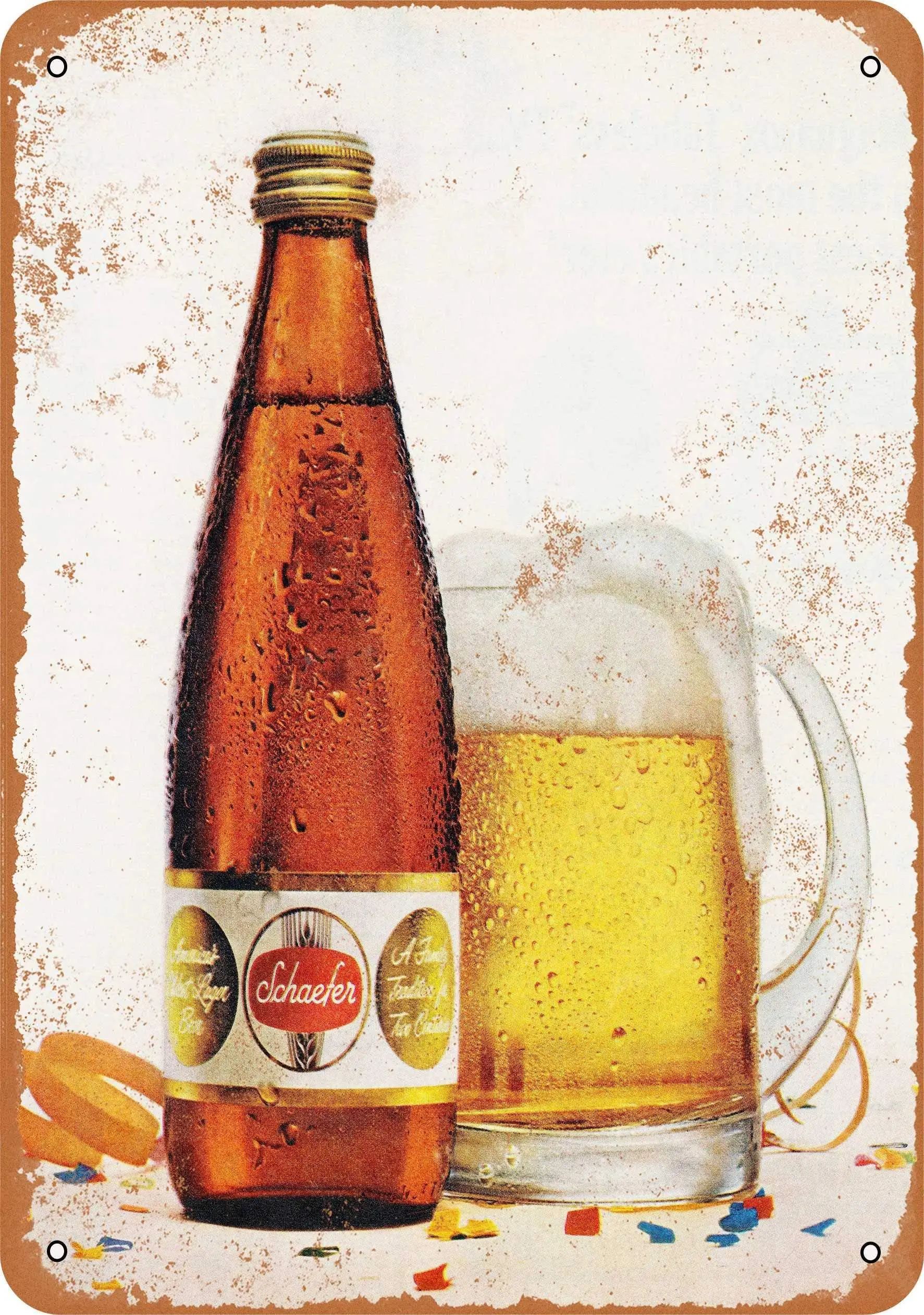 

SLALL 1967 Schaefer Beer Retro Street Sign Household Metal Tin Sign Bar Cafe Car Motorcycle Garage Decoration