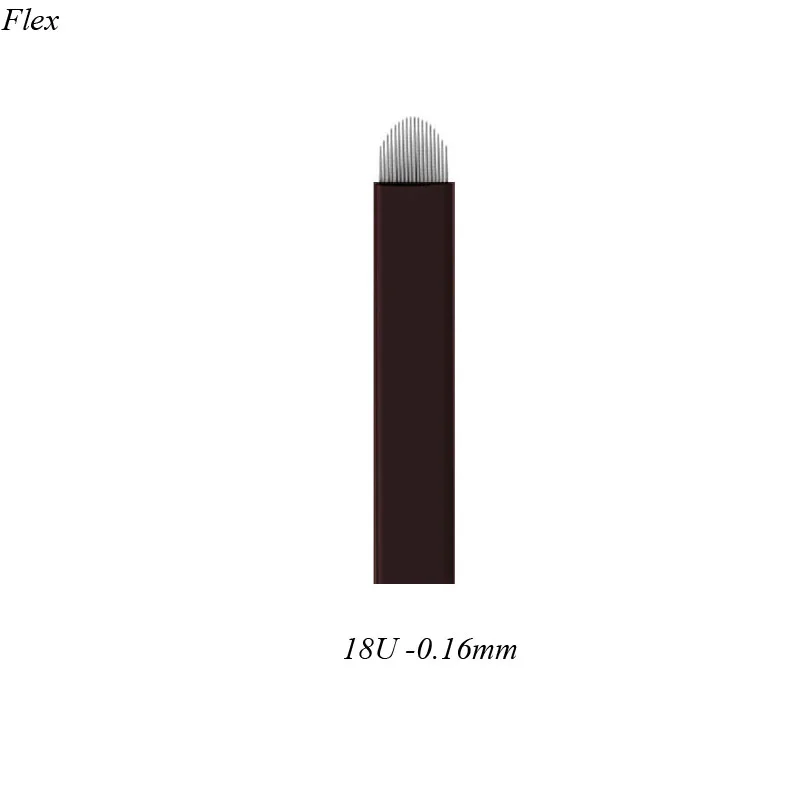 

0.16mm Laminas Tebori Flex Microblading 18 U shape Black Microblading Blades Nano 18U ShapeTattoo needles for Brow