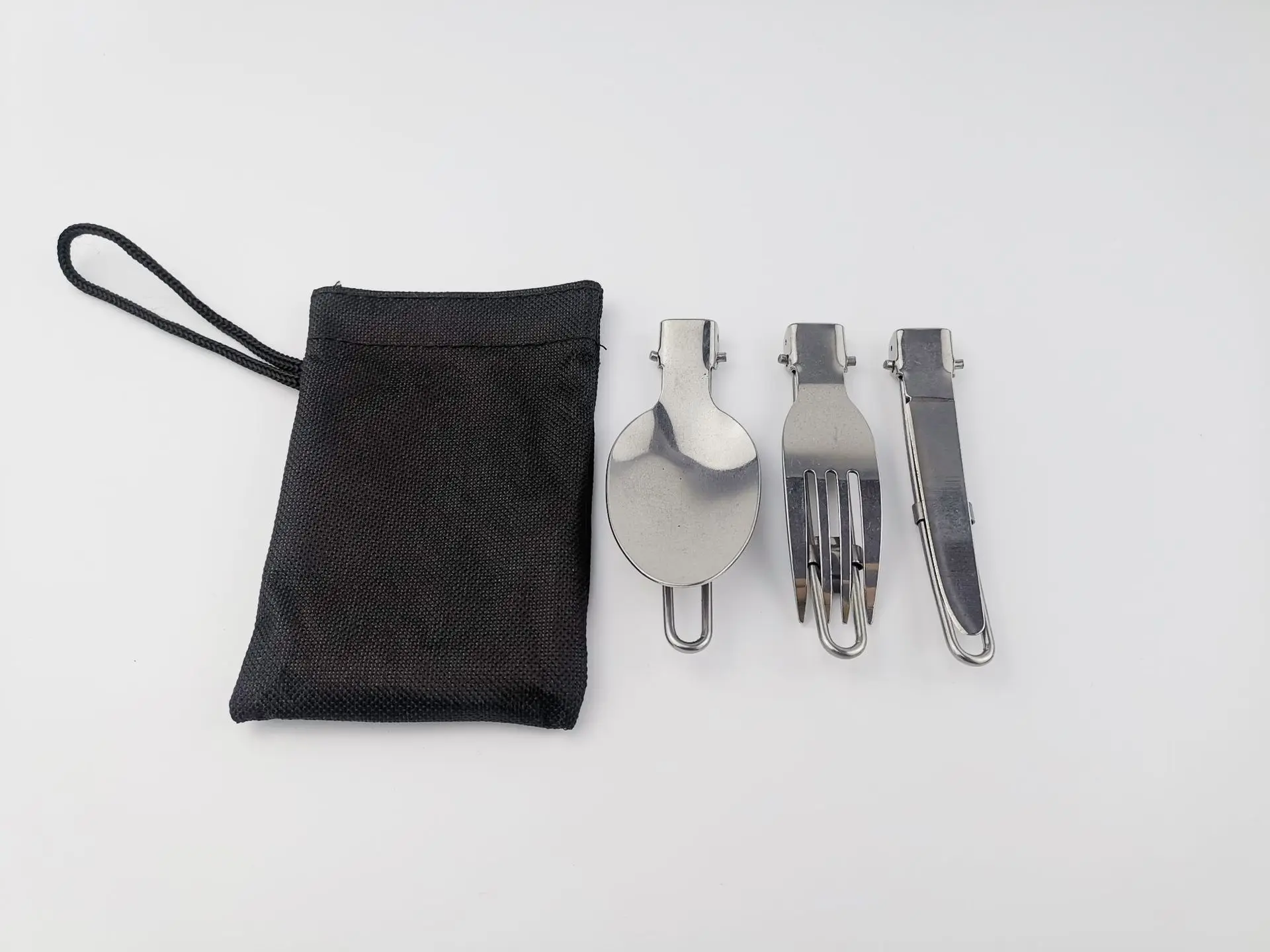 

3pcs/set Outdoor Camping Picnic Stainless Steel Folded Knife Fork Spoon set Picnic Camping Dinnerware Travel Tableware flatware