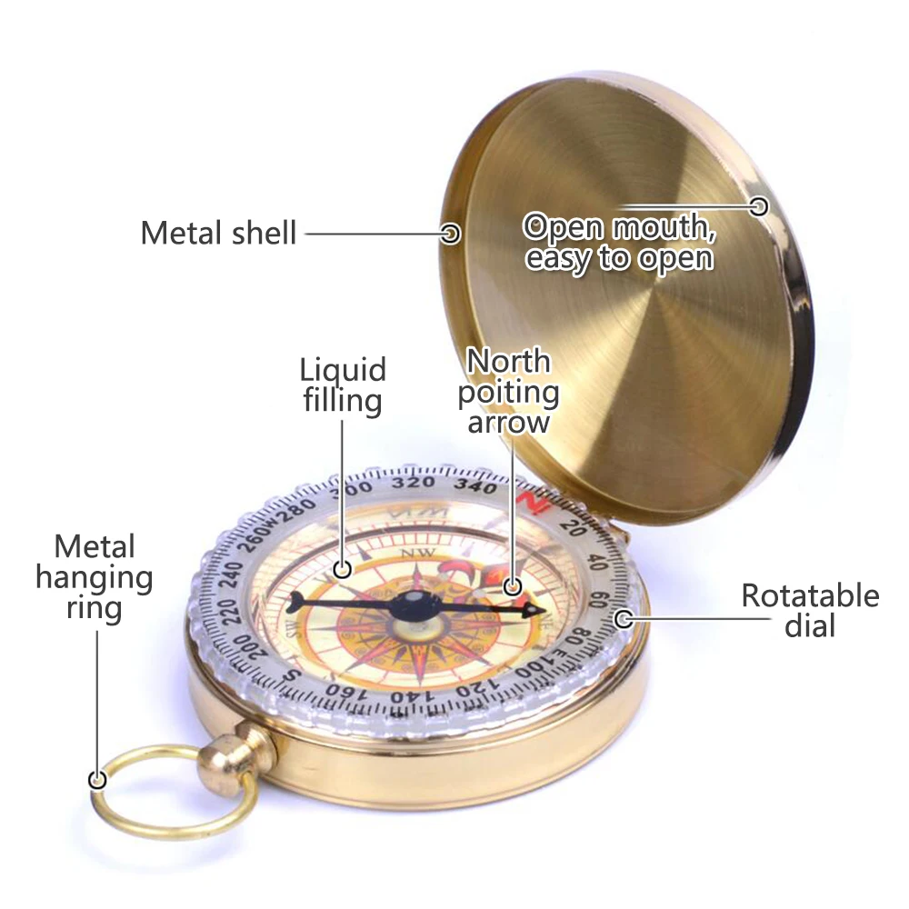 Pure copper compass G50 карманные часы Ретро Флип компас открытый альпинизм