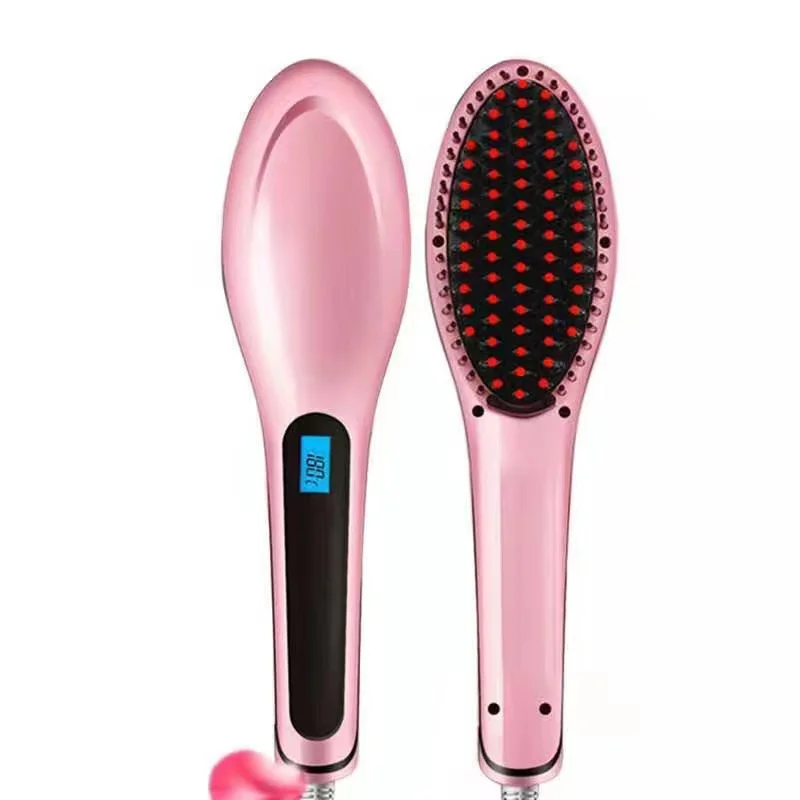 

Electric Hair Straightener Brush Hair Straightening Comb LCD Styling Ionic Hair Brush Hot Irons Comb Hairbrush Heating Comb