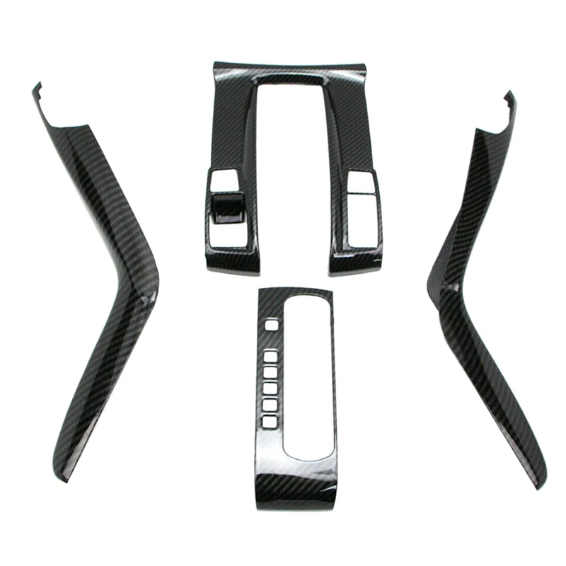

NEW-4Pcs Car Carbon Fiber Style Center Console Shift Panel Cover Trim for Honda Civic 2016-2019