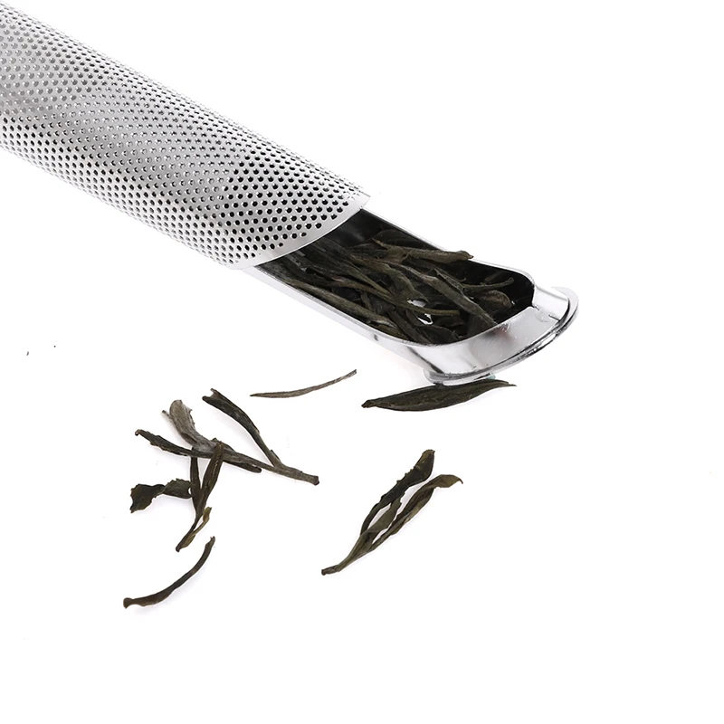 

Teaspoon infuser filter kitchen accessories brand new tea strainer stainless steel infuser pipe design tactile bracket tool