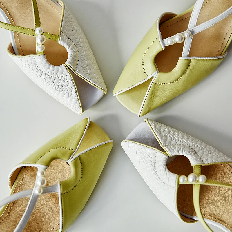 

2021 Party Woking Shoes Woman Vintage Cool Genuine Leather Sandals For Girls 4cm med square Heels Pumps Top Quality