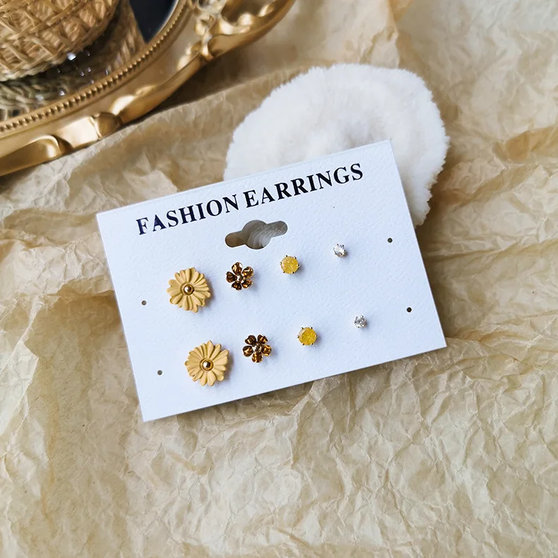 Эстетические летние милые серьги с маленькими цветами маленькие трехмерные