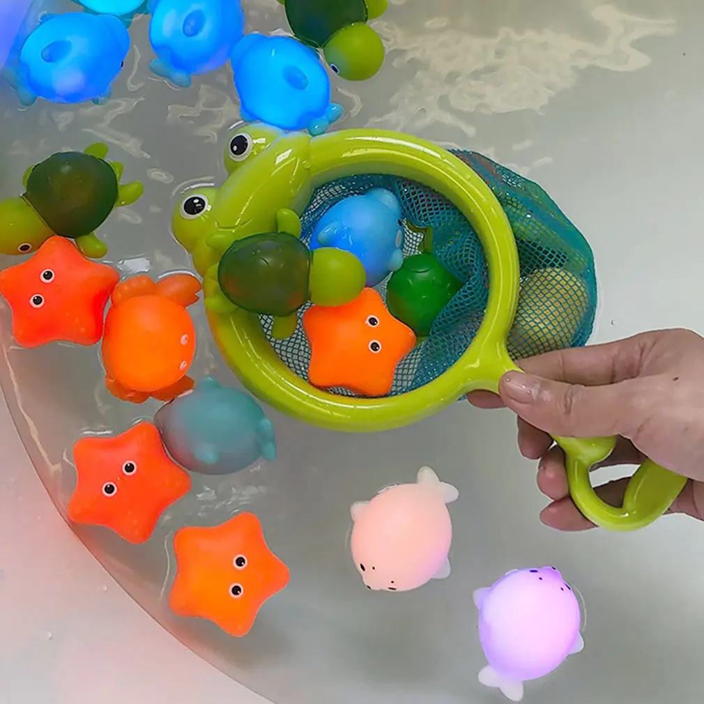 

Induction Luminous Animal Floating Water Light Net Fishing Fish Playing In Water Toys Children's Newborn Bath Creative Toys
