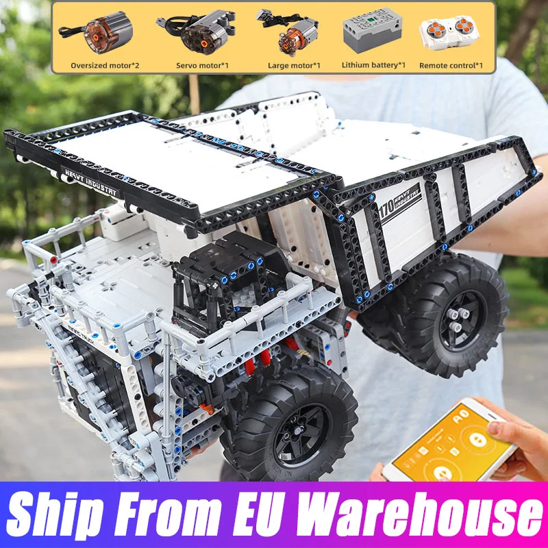 MOULD KING 13170 MOC высокотехнологичный Радиоуправляемый автомобиль Terex T284 горный
