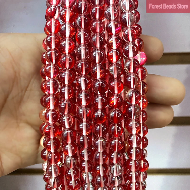 Круглые бусины из искусственного камня для изготовления ювелирных изделий нить