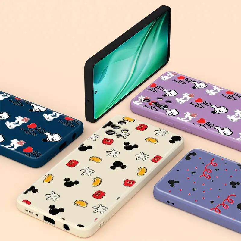 

Mickey Minnie pattern Liquid Silicone Phone Case For Samsung A91 A81 A72 A71 A52 A51 A50 A32 A31 A20 A30 A21S A20S A02 A01