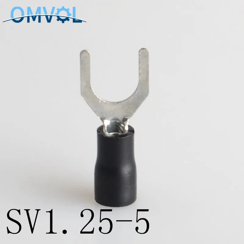 50 шт. SV1.25 5 желтый Furcate кабельный соединитель предварительно изолирующая вилка