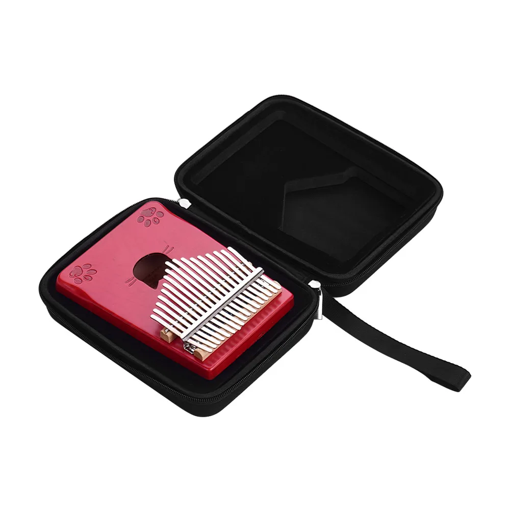 Портативное пианино калимба с 17 кнопками Кленовая древесина сумкой для