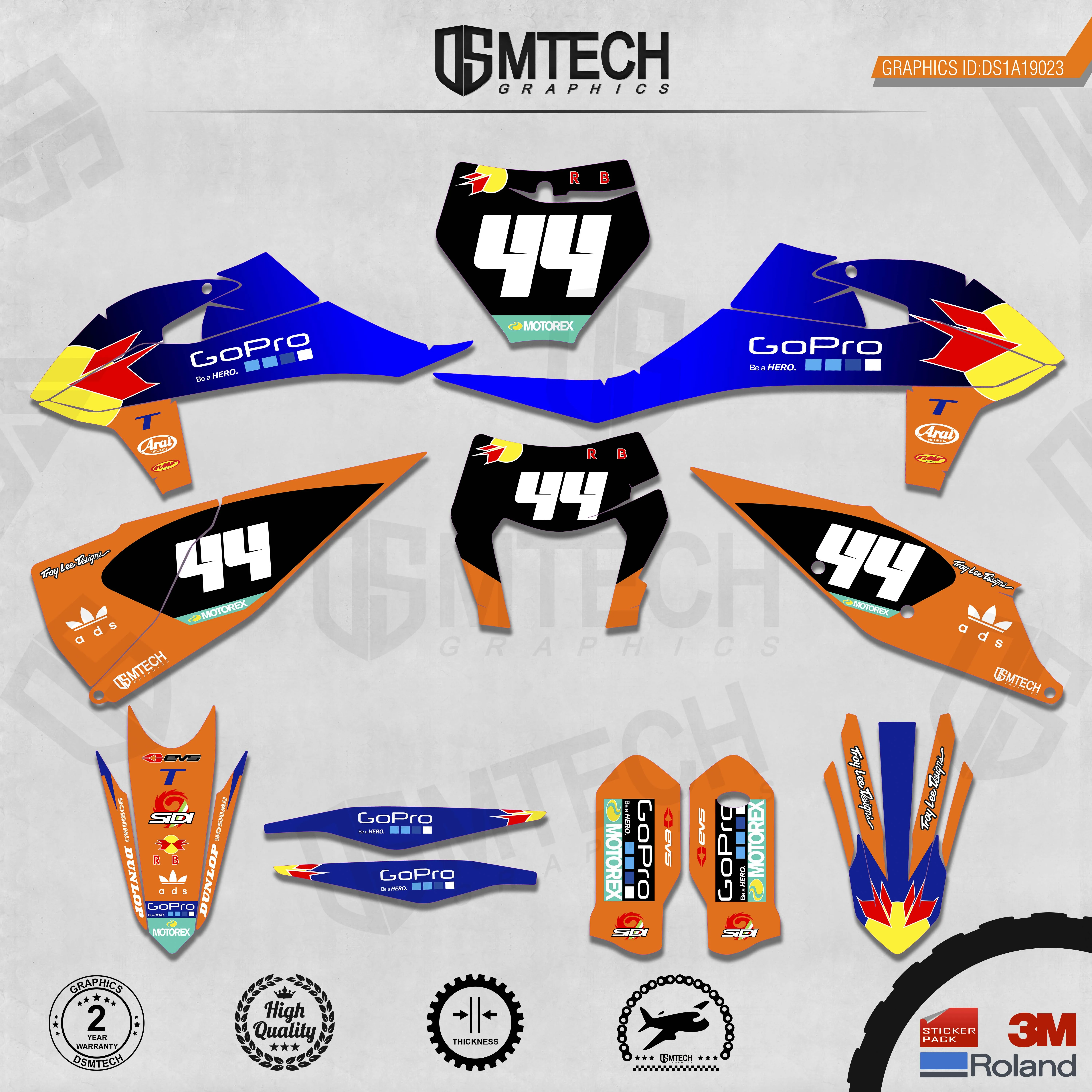 DSMTECH Customized Team Graphics Backgrounds Decals 3M Custom Stickers For 2019-2020 SXF 2020-2021EXC 023