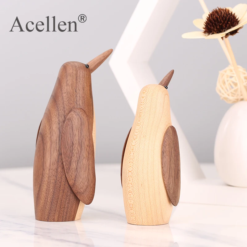 Модель деревянного пингвина аксессуары для домашнего декора фигурки животных