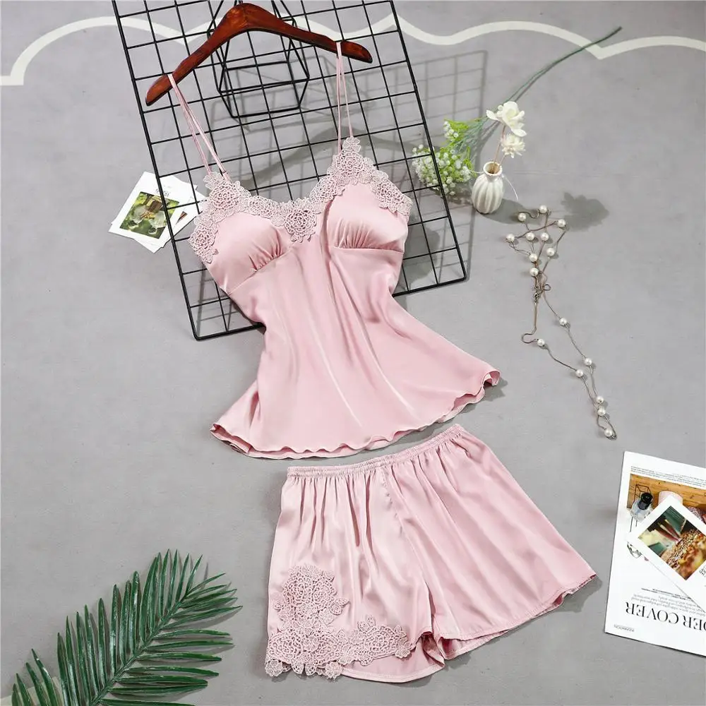 

Silk Pajamas for Women Floral Womens Pajama Set Summer Pyjamas Women Satin Sleepwear V-Neck Pijama Mujer 2 Piece Sets
