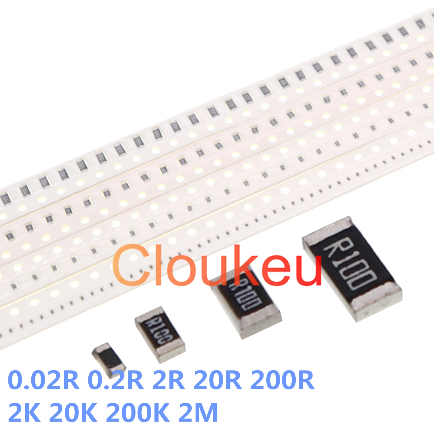 0201 0402 0603 0805 1206 1210 1812 2010 2512 сопротивление чипа 0.02R 0.2R 2R 20R 200R 2K 20K 1% K 2M Ohm |