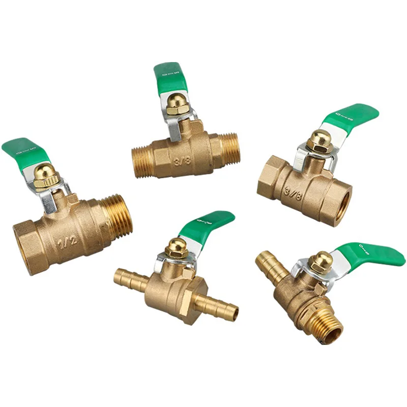 

Male Barb Ball Valve Water Switch All Copper Double Tower Ball Valve Hose Barb Inline Brass Water Pneumatic Pipe Joint