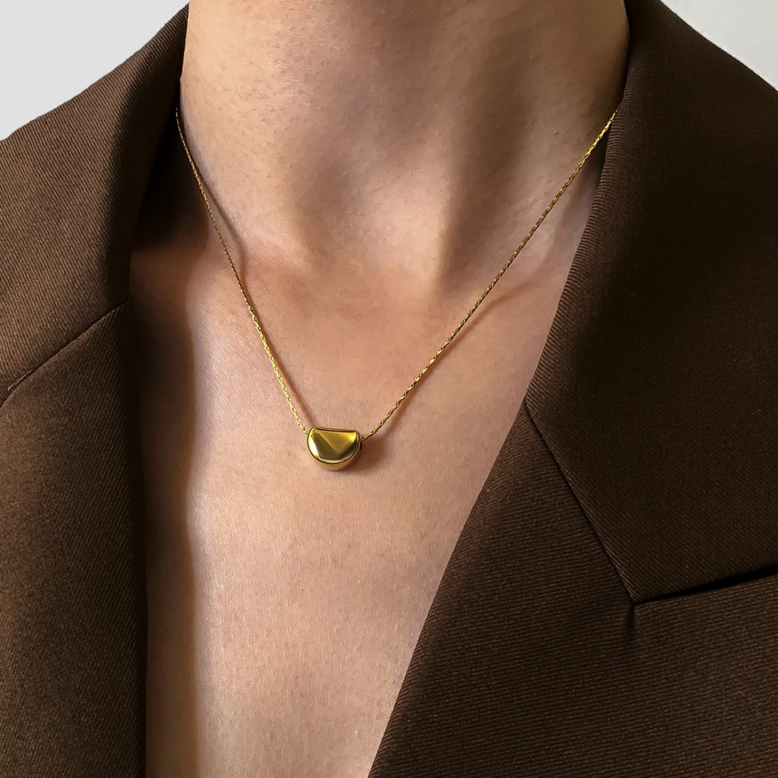 

Ingemark Kpop Fashion Dainty Bean Pendant Necklace Choker Titanium Steel Charm Women Neck Chain Necklaces for Girl Jewelry Gifts