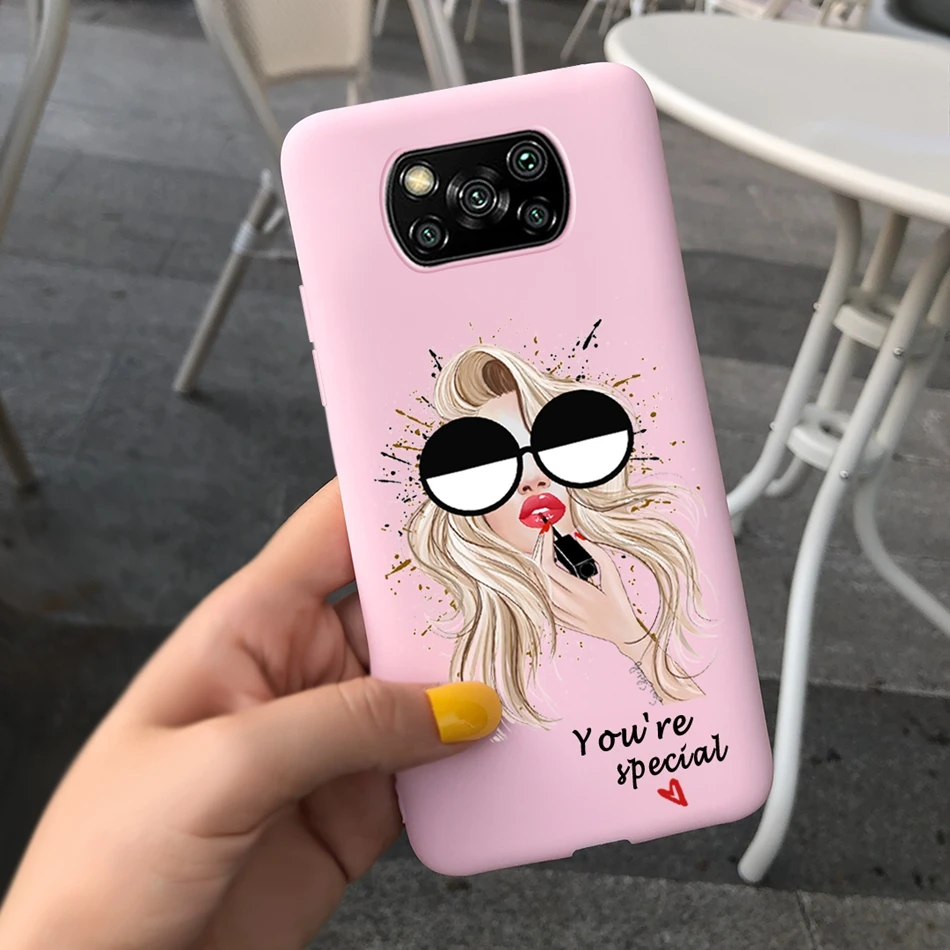 Poco X3 Case Candy Silicone Cover For Xiaomi Poco X3 NFC Phone Case Travel Girls Soft TPU Back Cover For Xiaomi PocoX3 X 3 Funda xiaomi leather case hard