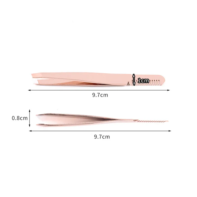 2 шт. розовое золото нержавеющая сталь щипцы для бровей удаления ресниц расческа