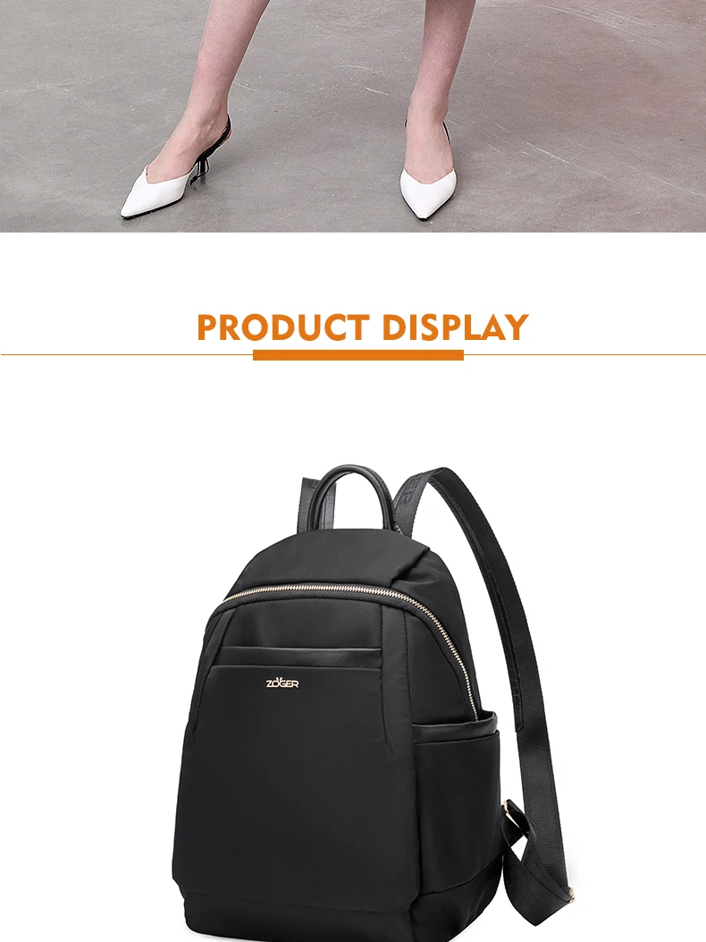 Zoger backpack ladies Oxford cloth backpack casual Korean version of the simple travel canvas small fresh college wind bag tide