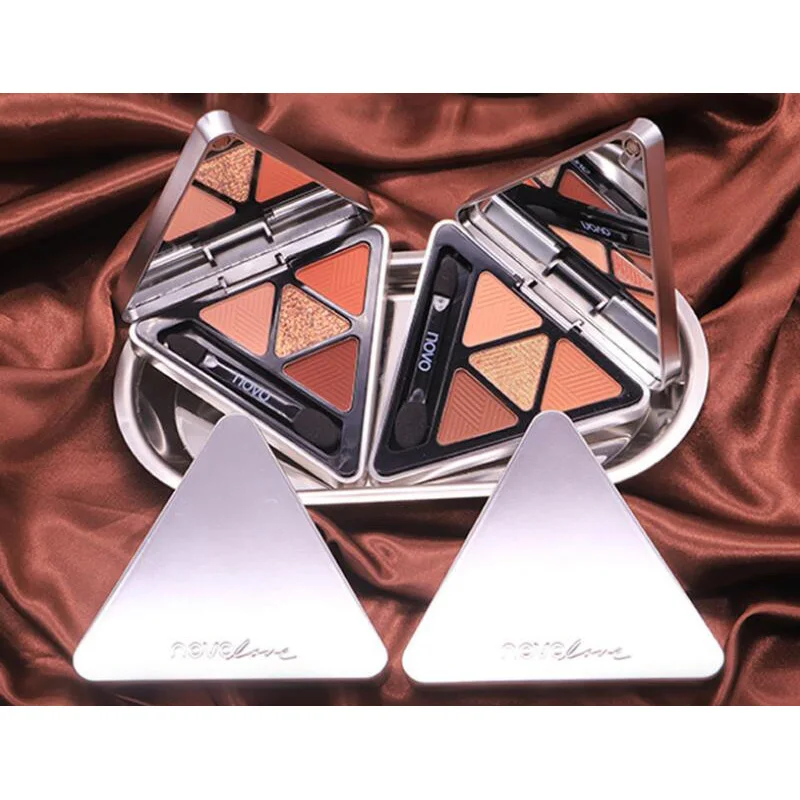 Палитра теней для век 4 цвета тени стойкие блестящие матовые мерцающие косметика