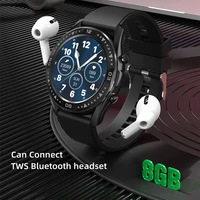 2021 smart watch 8g memory tws bluetooth headset call ip67 waterproof recording smartwatch mens sports calorie pedometer gt2
