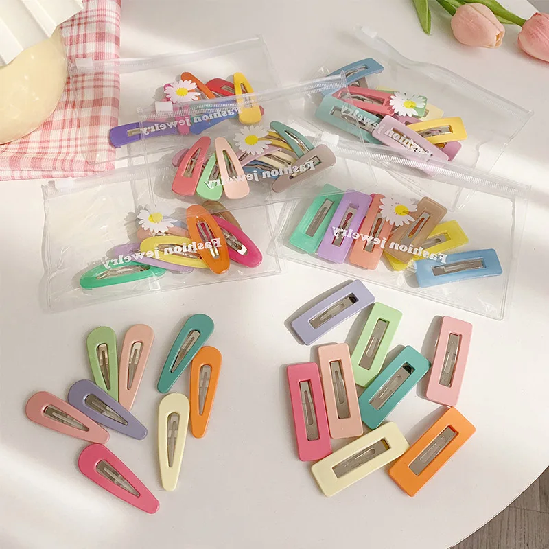 

10pcs/set Colorful Hair Clips Candy Color Sweet Geometric Hair Clips Womwn Girls Hair Ornament Hairpin Barrette Hair Accessories