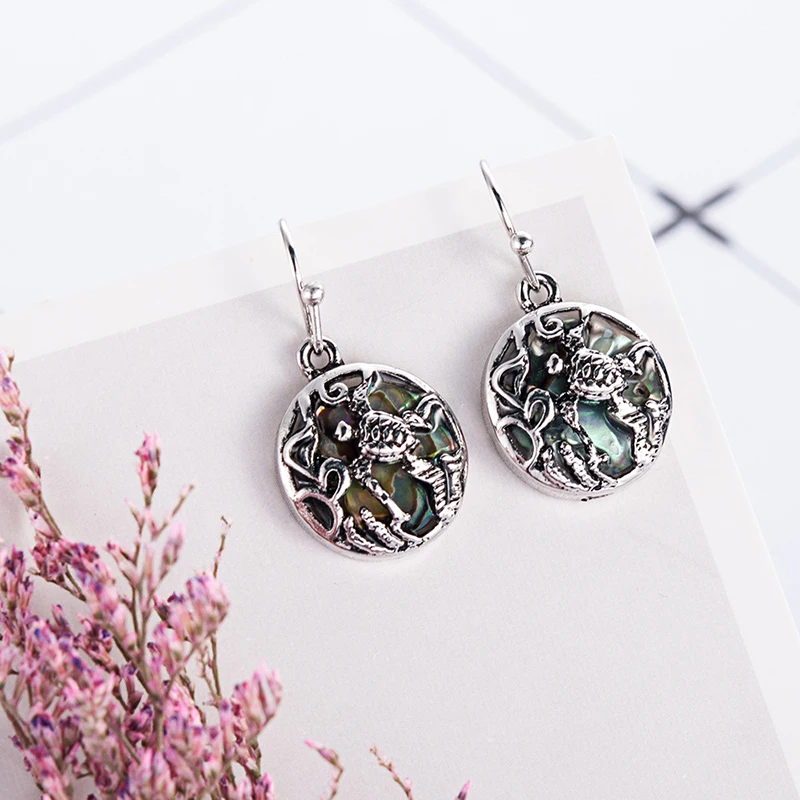 Винтажные богемные серьги в виде морских ракушек массивные ювелирные изделия