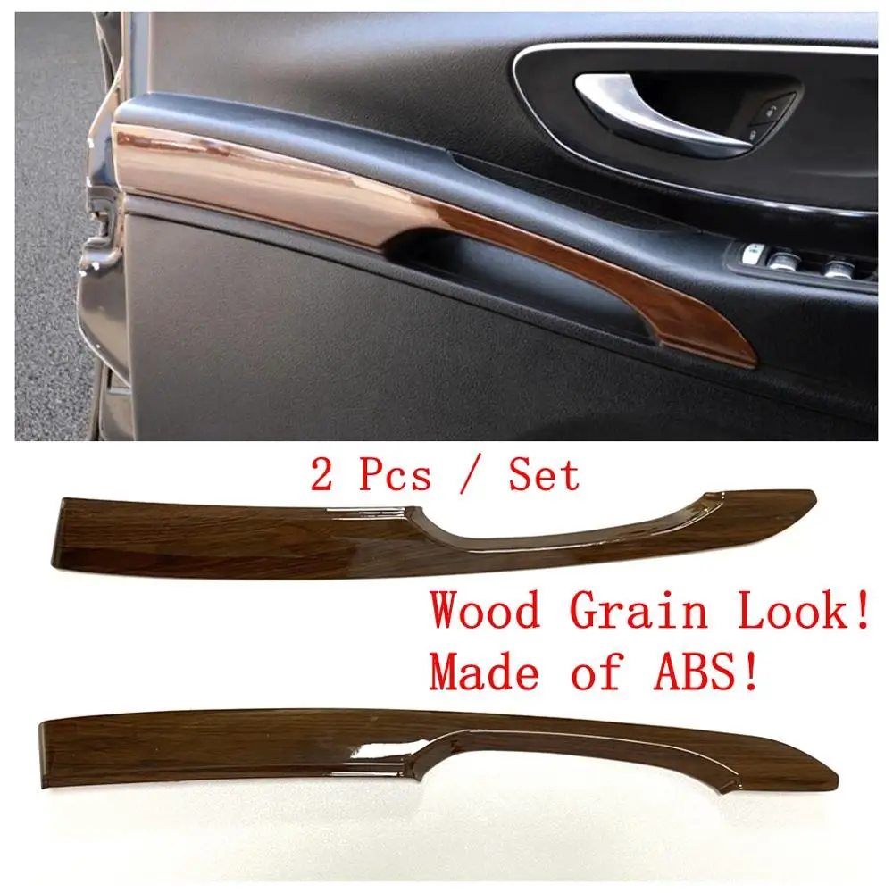 

Wood Grain Look Interior Kit Door Speaker / Handle Bowl Frame Cover Trim For Mercedes-Benz Vito W447 2014 - 2019 ABS Accessories