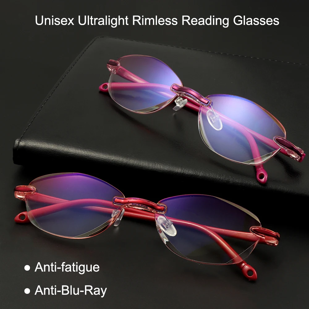 Очки для чтения без оправы с защитой от голубого света и прозрачными