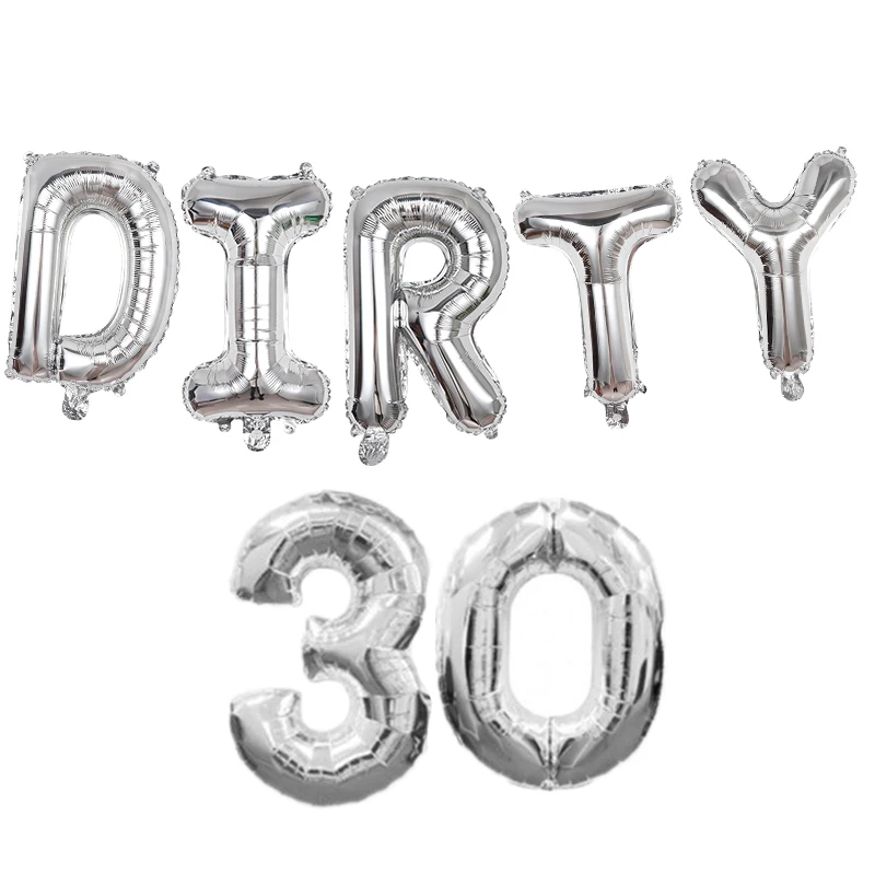 7 шт./компл. грязные 30th фольгированные шары С Днем Рождения украшения для дня