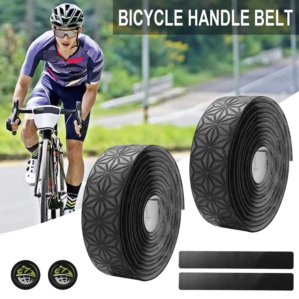 

MTB Road Bike Handlebar Tape Cork EVA PU Bar Tape Professional Cycling Damping Anti-Vibration Wrap With 2 Bar Plug Bike Strap