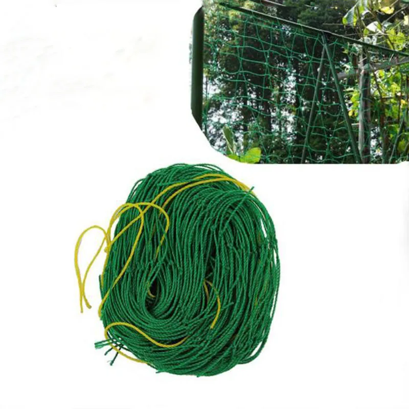 Тральсообразная сетка для поддержки растений Fine Garden Green Nylon Vegetable Plant Trellis Netting Support Nets Bean Climbing Grow Fence Anti-bird Net.