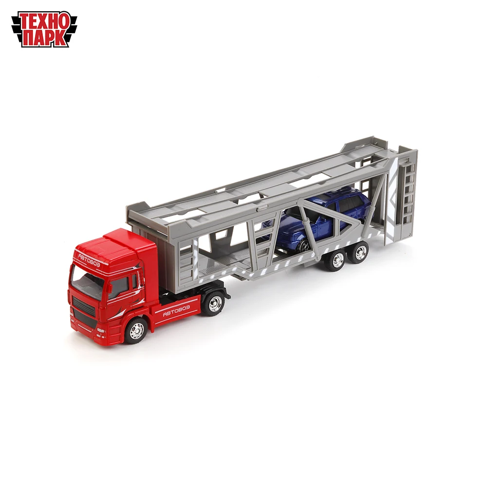 Машина ТЕХНОПАРК Автовоз металлический с машинкой 32см подвижные элементы
