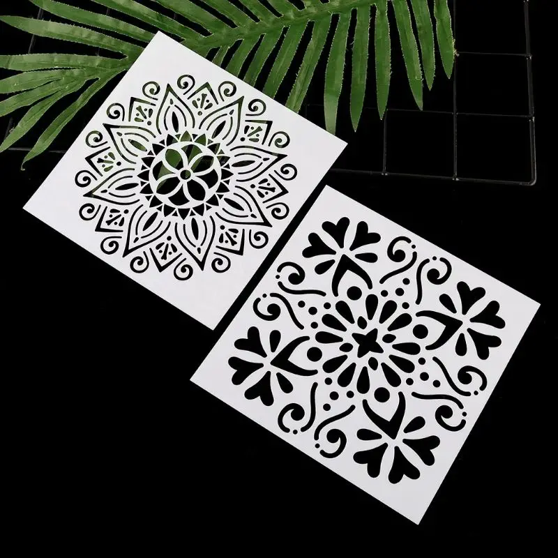

16pcs/set Mandala Drawing Template Ruler Stencil Painting Board DIY Album Decor