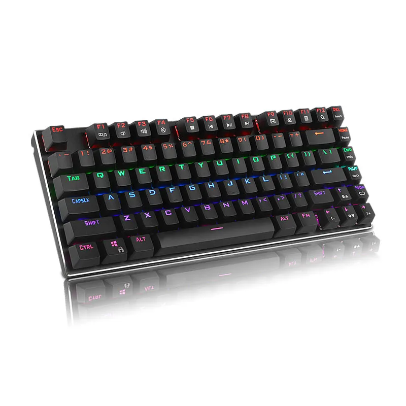 

81 ключ USB Проводная RGB подсветкой Механическая игровая клавиатура синий переключатель светодиодный Подсветка игровая клавиатура для гейме...