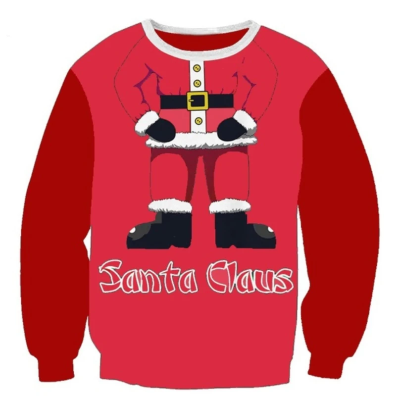 

Men Women Sweater 2021 Christmas Sweaters Print Pullover Male Oversize Green Clothes Sleeve Winter Xmas XXL