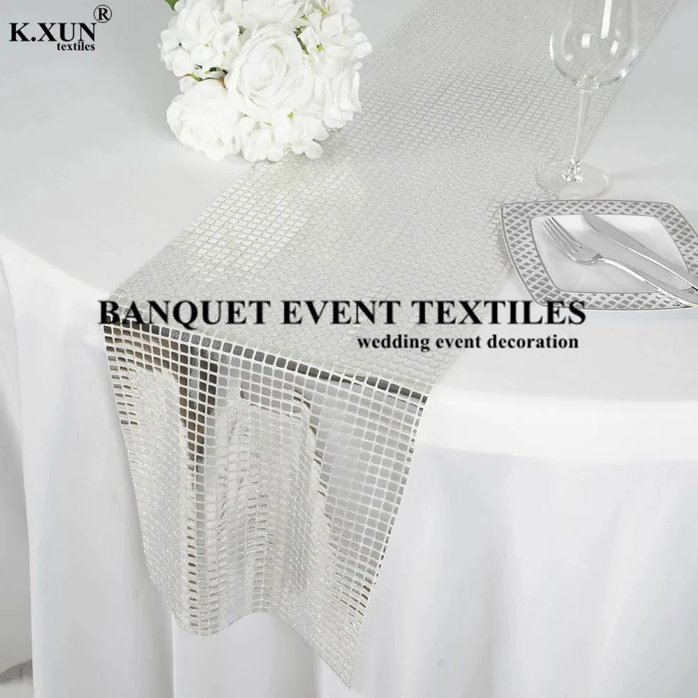 

Cheap Price Square Sequin Table Runner For Wedding Tablecloth Event Party Decoration Christmas