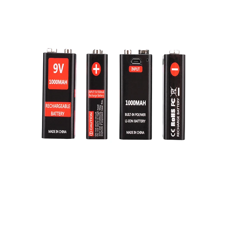 2 шт 1000 мач micro usb 9 вольт литий ионный