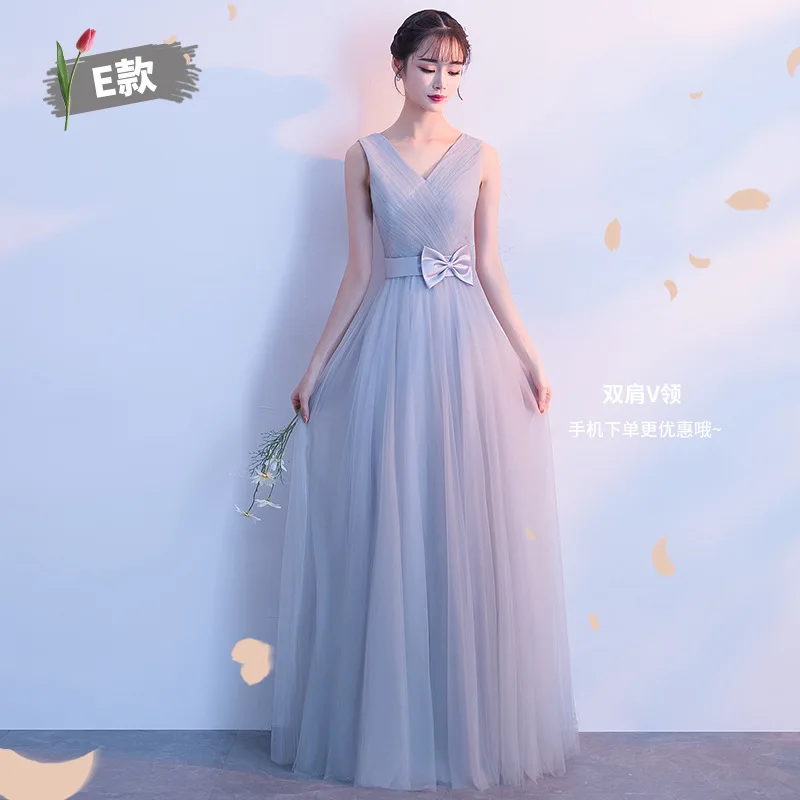 Серое платье подружки невесты 2019 длинное кружевное свадебное девичьи платья для