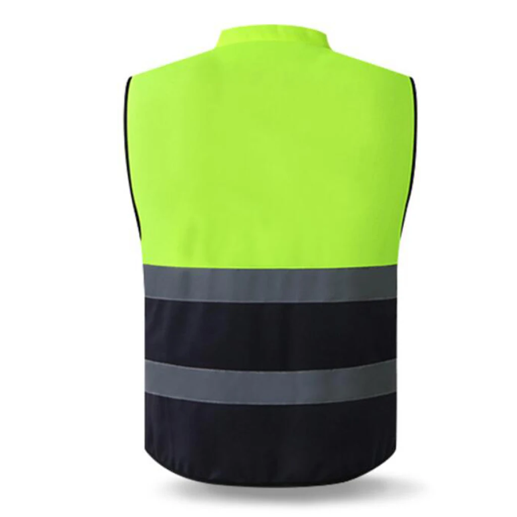 High Visibility Safety Vest with Pockets Reflective Strips and Zipper Style-F | Автомобили и мотоциклы