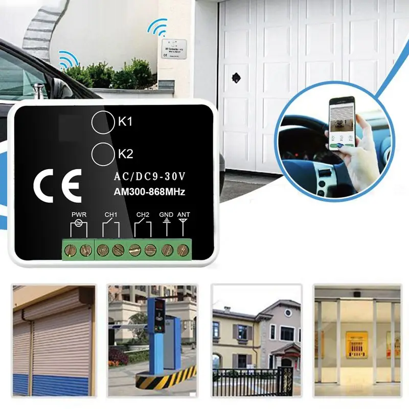 

Универсальный многоканальный приемник переменного/постоянного тока 12-24 В, 2 канала, RX Multi 300-868 МГц, пластиковый приемник для дверного барьера