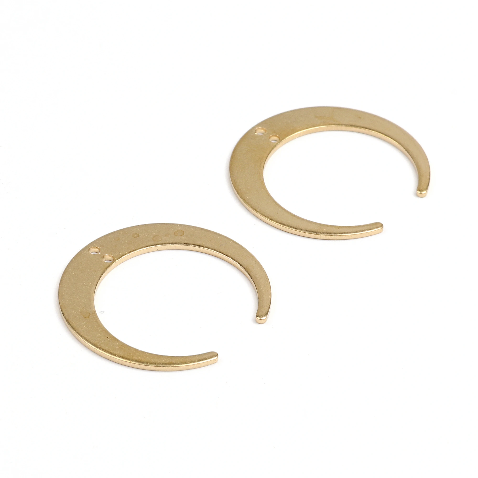 Латунные подвески в форме Луны фурнитура для сережек из сырой латуни подвеска